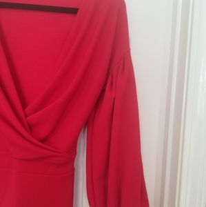 Red Midi Dress Tieback